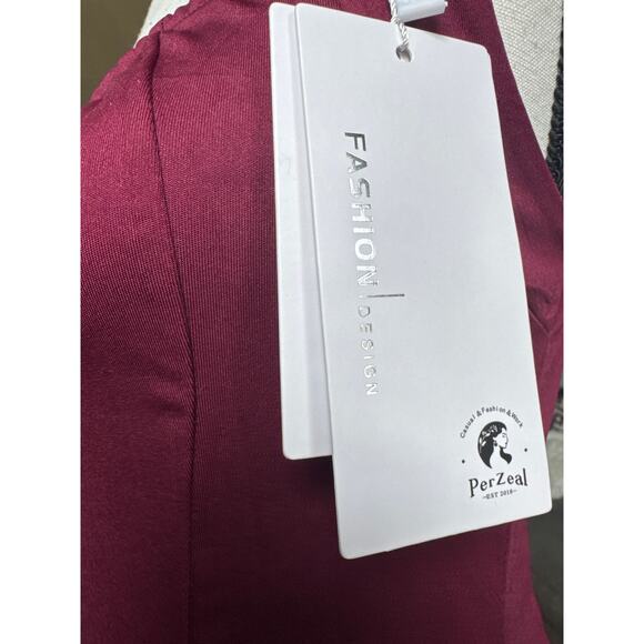 Small Burgendy summer dress. Polyester spandex mix. New w tags summer athletic - Picture 8 of 8